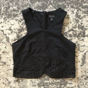 Topshop Black Lace Crop Top, Size 4